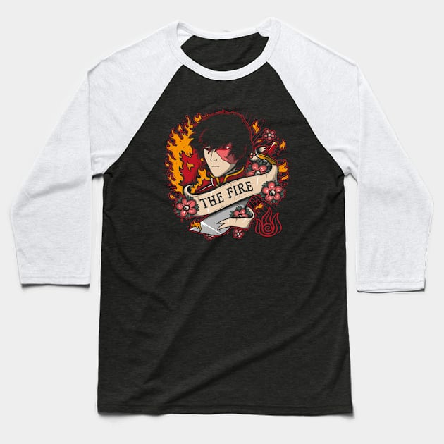 Fire Tattoo Baseball T-Shirt by Soulkr